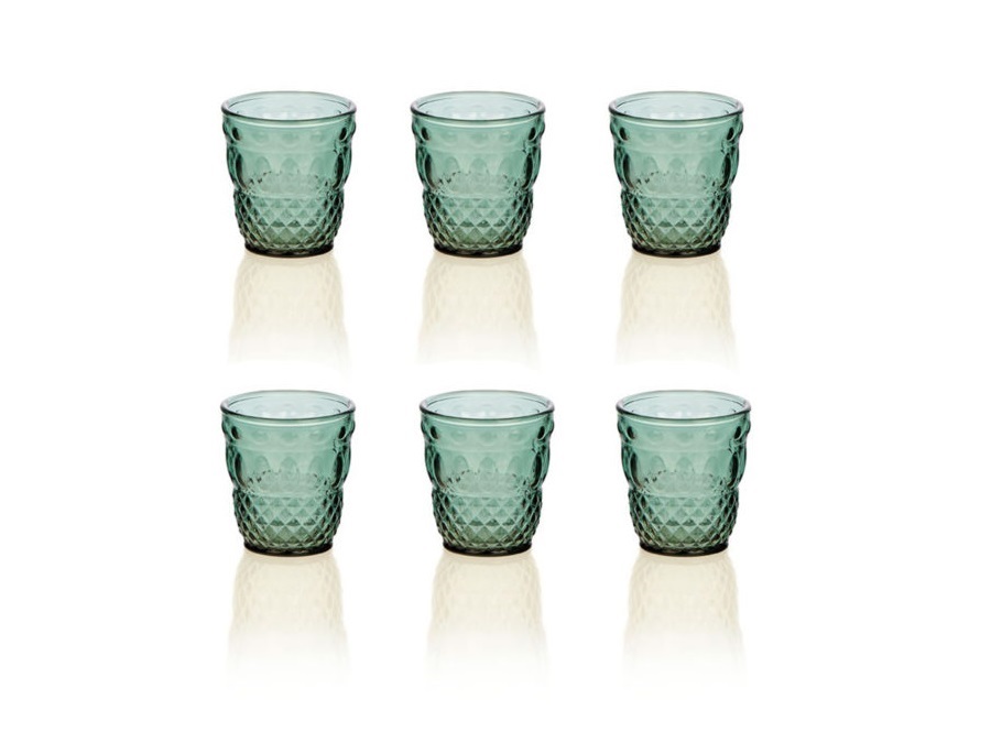 IVV Ser Lapo, set 6 bicchieri verde pavone, 28 cl