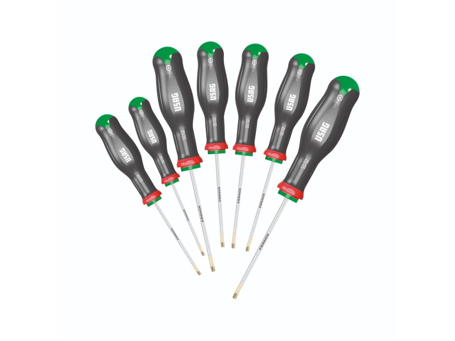 USAG SERIE DI 7 GIRAVITI CON IMPRONTA TORX TAMPER RESISTANT - ART. 324 STX/S7