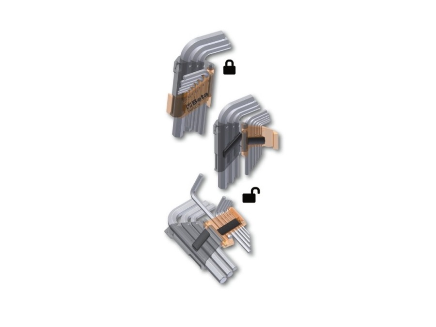 BETA UTENSILI Serie di 8 chiavi maschio piegate con un'estremità sferica per viti con impronta Torx. art. 97BTX/SC8