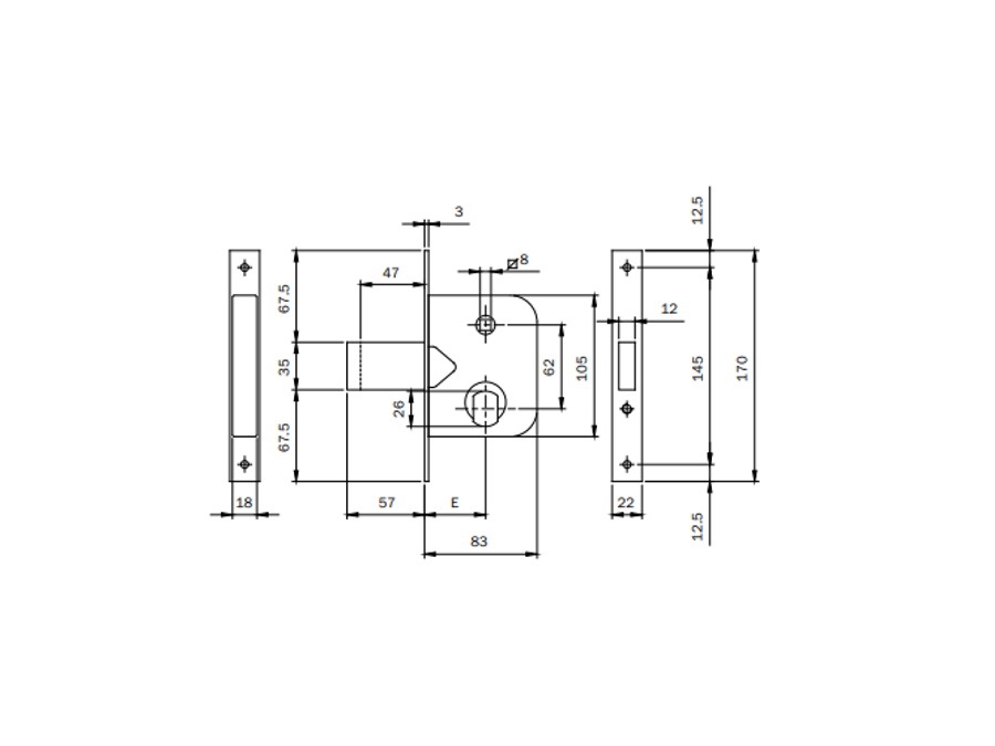 ISEO SERRATURE SERRATURA PER CANCELLO COD. 600450