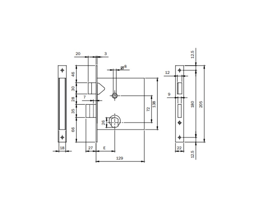 ISEO SERRATURE SERRATURA PER CANCELLO COD. 610500