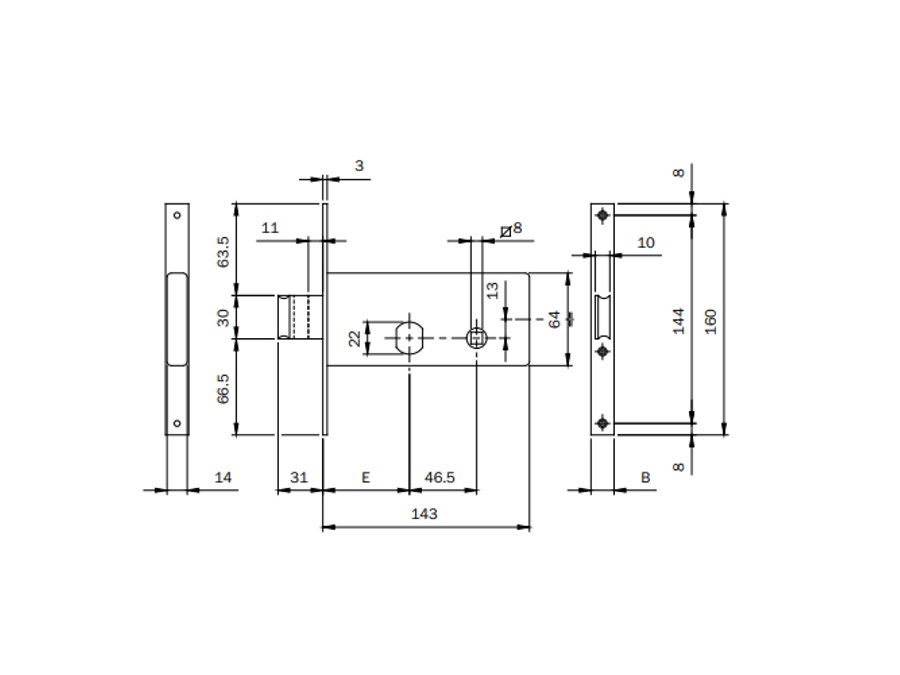 ISEO SERRATURE SERRATURA PER FASCIA COD. 712601