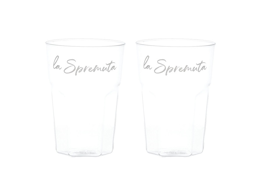 SIMPLE DAY LIVING & LIFESTYLE Set 2 Bicchieri in vetro decoro La Spremuta, 45 cl