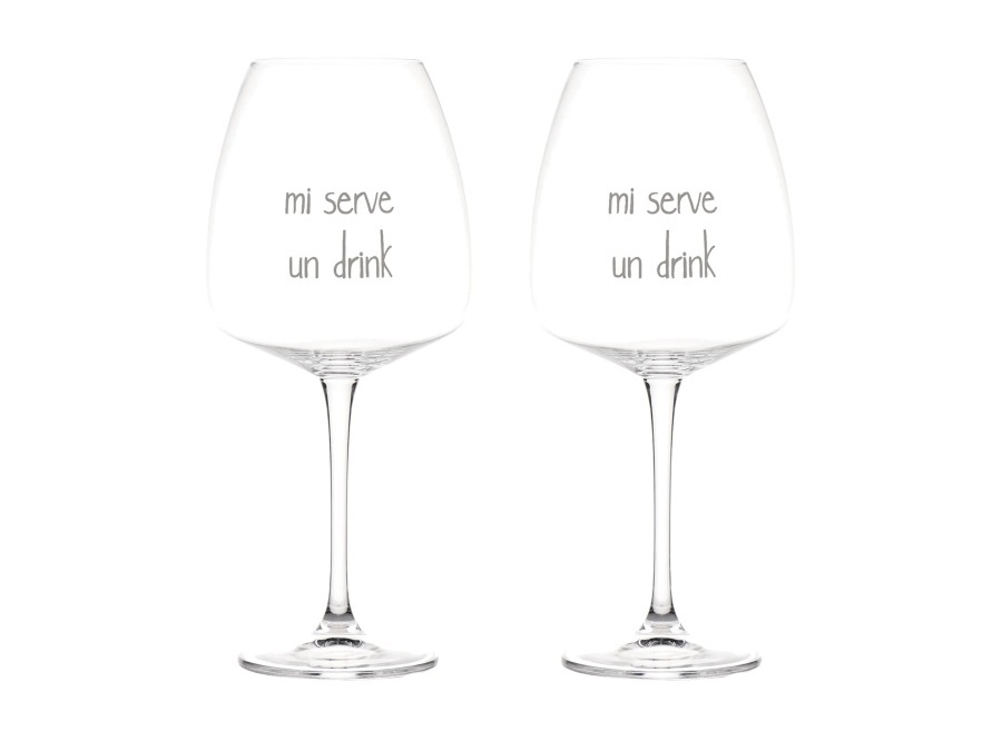 SIMPLE DAY LIVING & LIFESTYLE Set 2 calici Mi serve un drink, 77cl