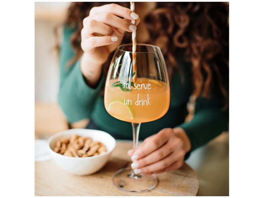 SIMPLE DAY LIVING & LIFESTYLE Set 2 calici Mi serve un drink, 77cl
