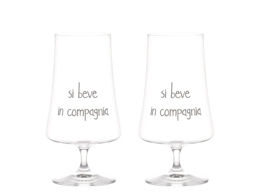 SIMPLE DAY LIVING & LIFESTYLE Set 2 calici Si beve in compagnia, 55cl