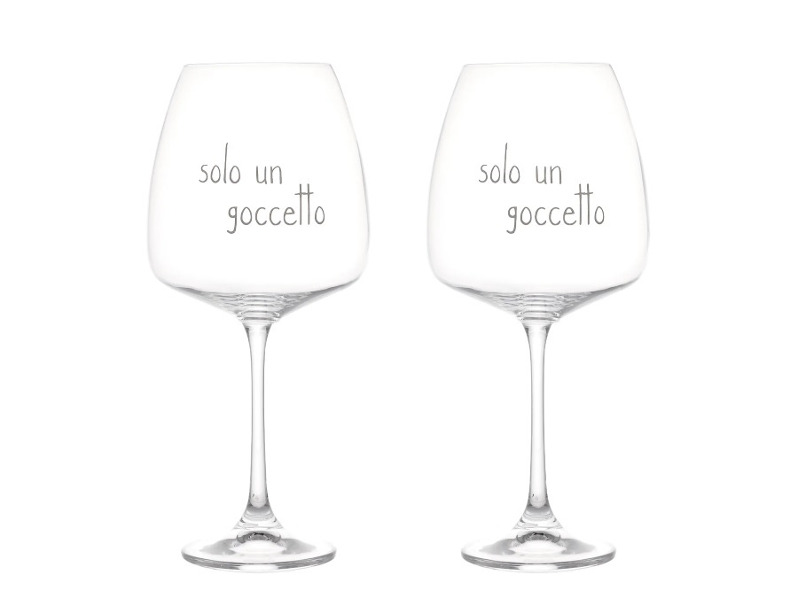 SIMPLE DAY LIVING & LIFESTYLE Set 2 calici vino Solo un goccetto, 77 cl