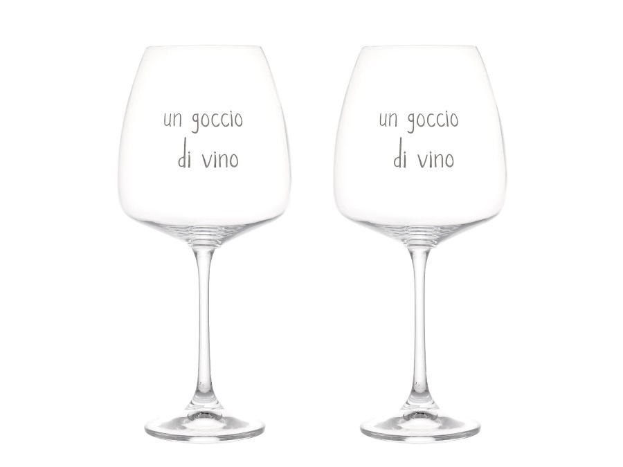 SIMPLE DAY LIVING & LIFESTYLE Set 2 calici vino Un goccio di vino, 77 cl