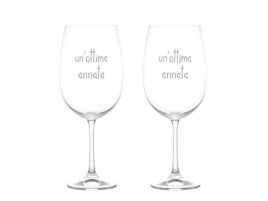 SIMPLE DAY LIVING & LIFESTYLE Set 2 calici vino Un'ottima annata, 64 cl