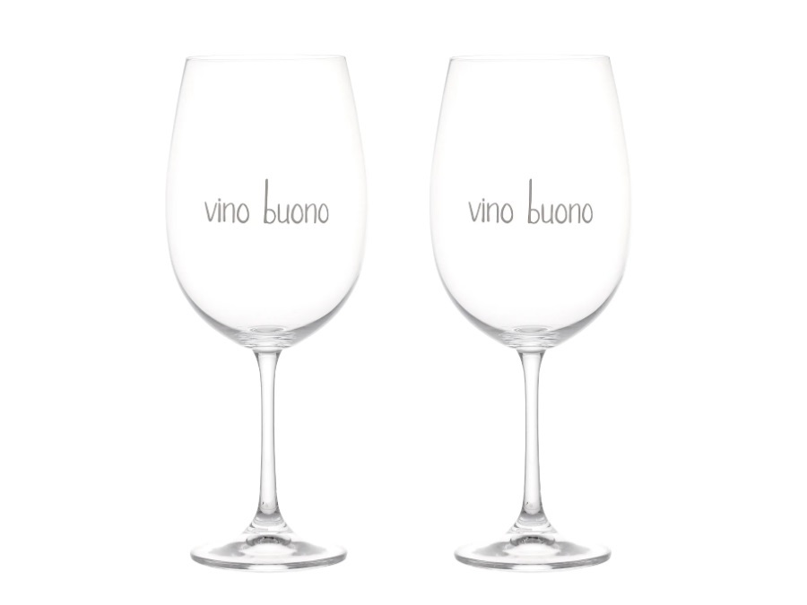 SIMPLE DAY LIVING & LIFESTYLE Set 2 calici vino Vino buono, 64 cl