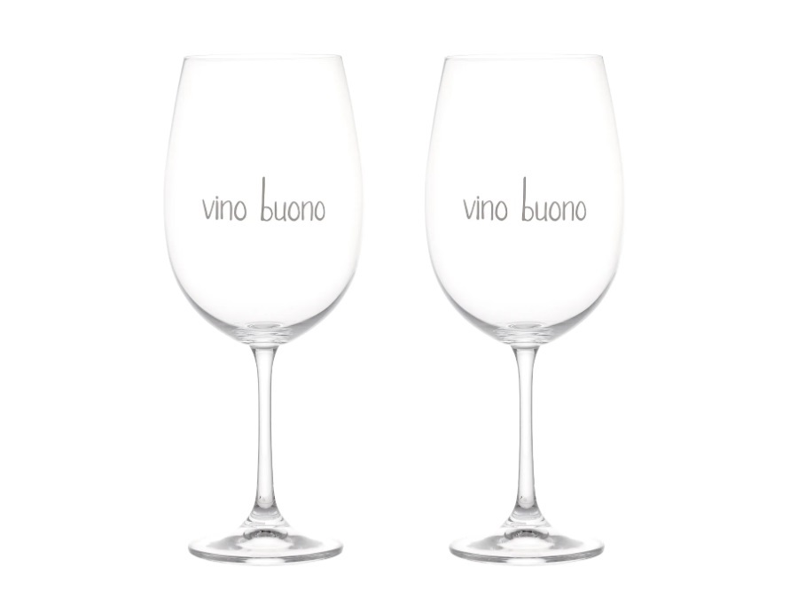 SIMPLE DAY LIVING & LIFESTYLE Set 2 calici vino Vino buono, 64 cl