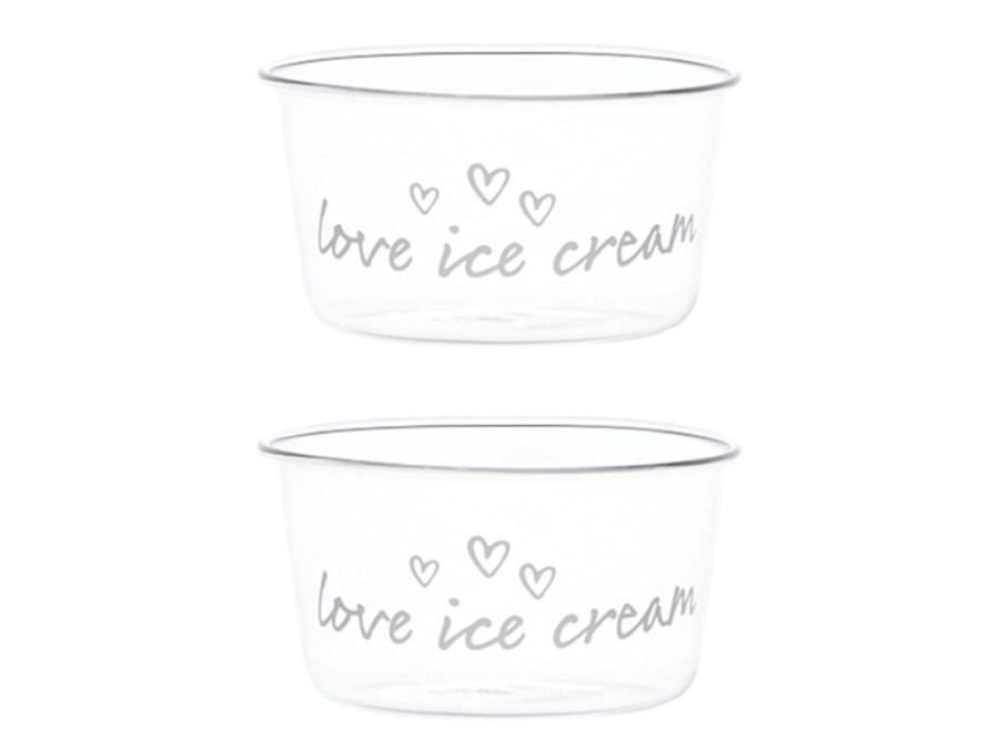 SIMPLE DAY LIVING & LIFESTYLE Set 2 Coppette gelato love ice cream