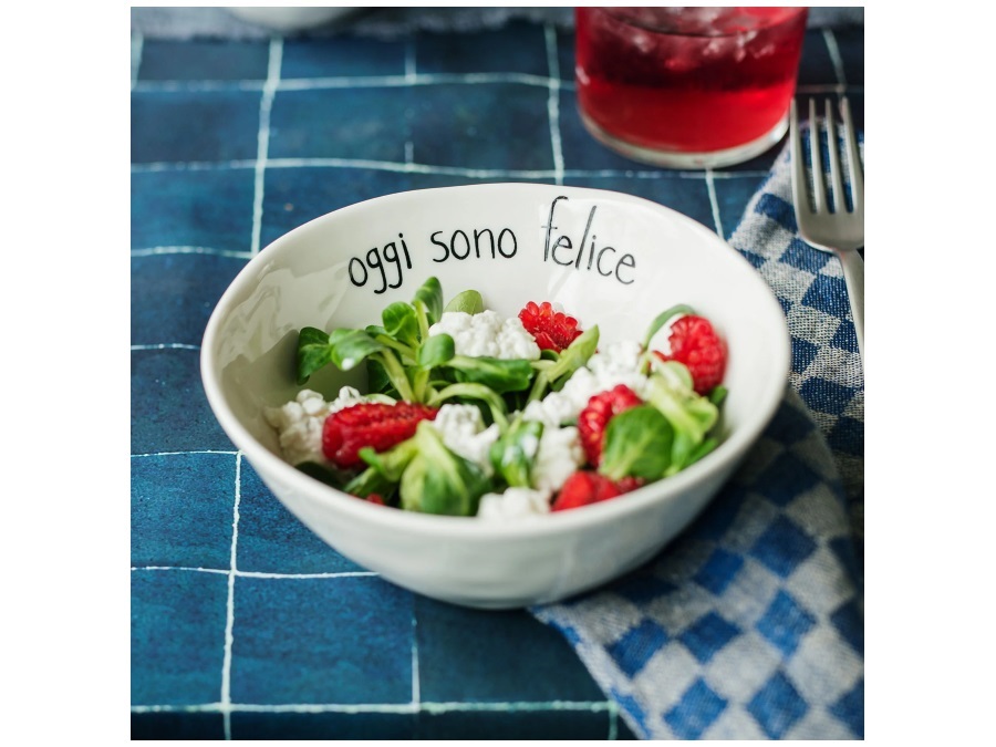 SIMPLE DAY LIVING & LIFESTYLE Set 2 Coppette in gres Oggi sono felice Ø15 cm