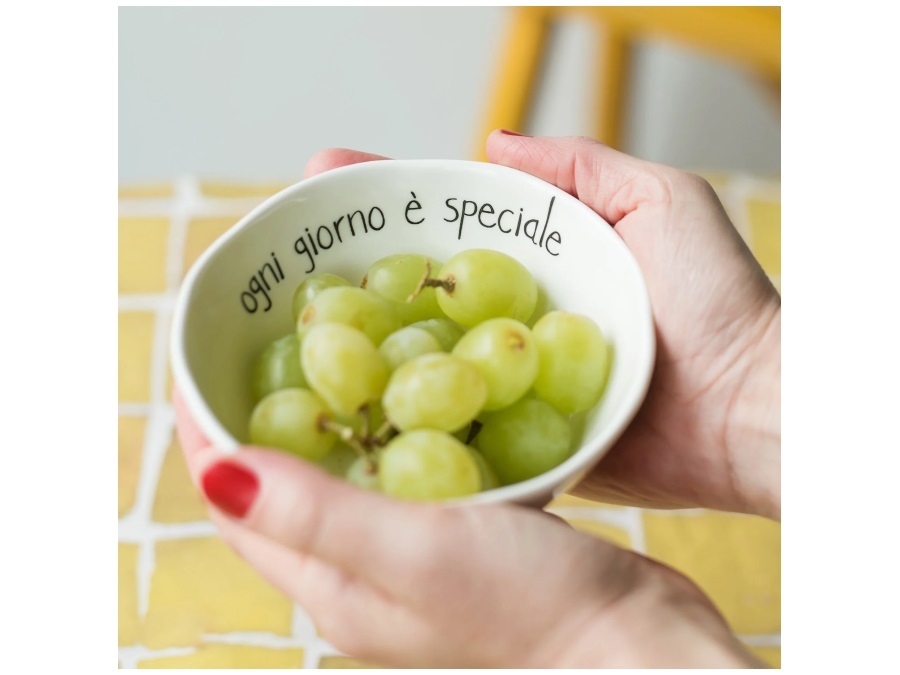SIMPLE DAY LIVING & LIFESTYLE Set 2 Coppette in gres Ogni giorno è speciale Ø12 cm