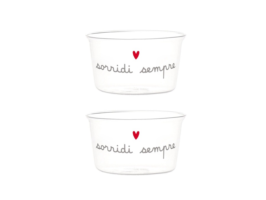 SIMPLE DAY LIVING & LIFESTYLE Set 2 coppette Sorridi sempre