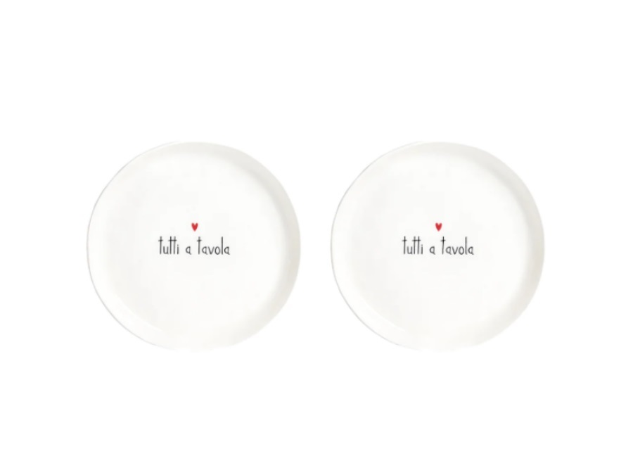 SIMPLE DAY LIVING & LIFESTYLE Set 2 Piatti da dessert Tutti a tavola, Ø 21 cm