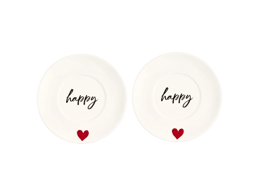 SIMPLE DAY LIVING & LIFESTYLE Set 2 Piattini Happy, Ø 19 cm