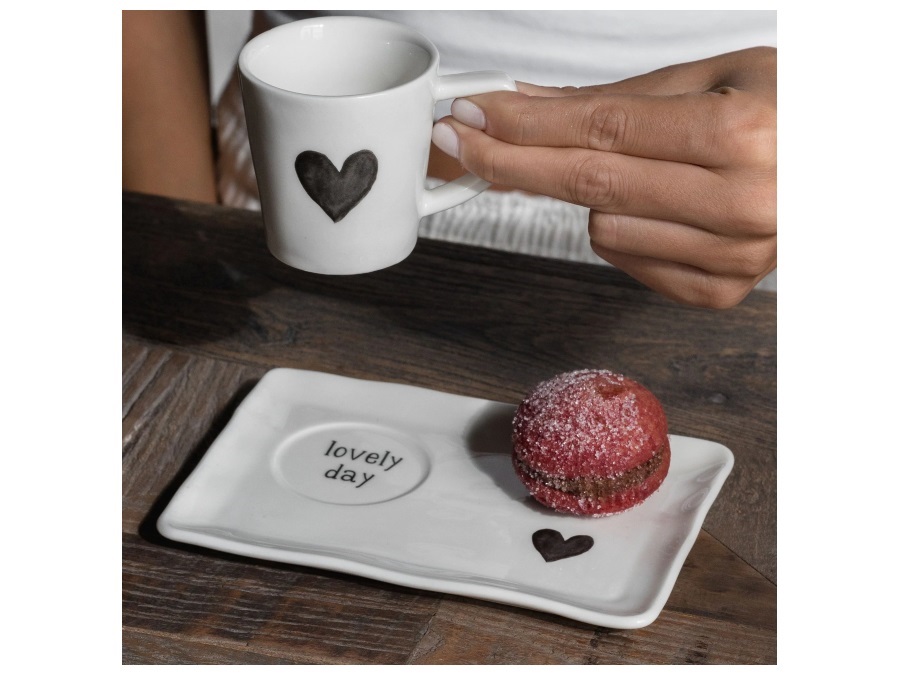 SIMPLE DAY LIVING & LIFESTYLE Set 2 Piattini per Tazze Espresso Lovely Day