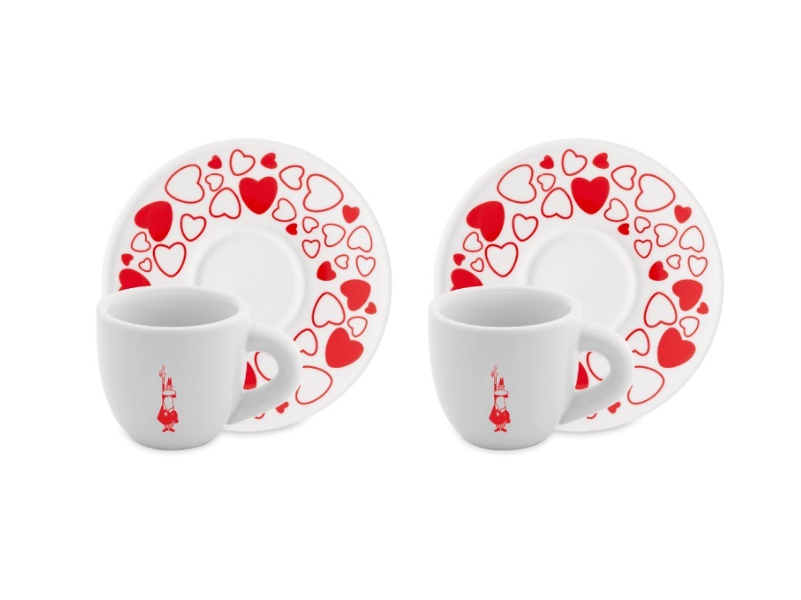 Bialetti industrie set 2 tazze cappuccio cuore