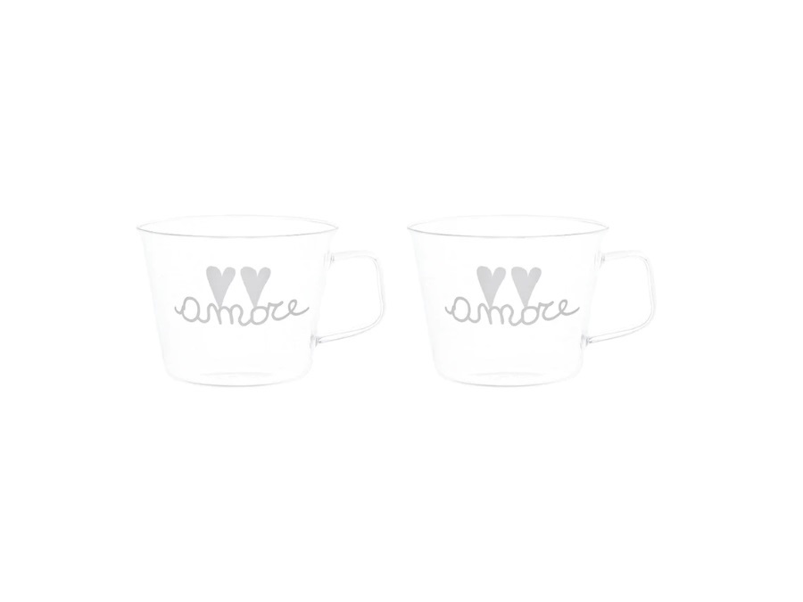 SIMPLE DAY LIVING & LIFESTYLE Set 2 tazze colazione Amore, 480 ml