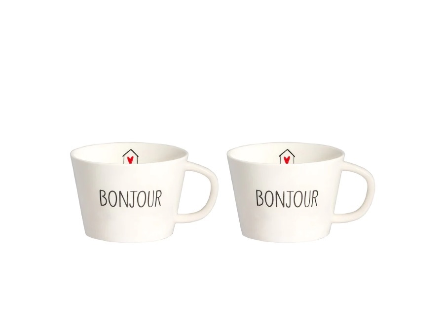 SIMPLE DAY LIVING & LIFESTYLE Set 2 Tazze Colazione Bonjour, 580 ml