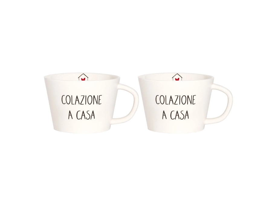SIMPLE DAY LIVING & LIFESTYLE Set 2 Tazze Colazione Colazione A Casa
