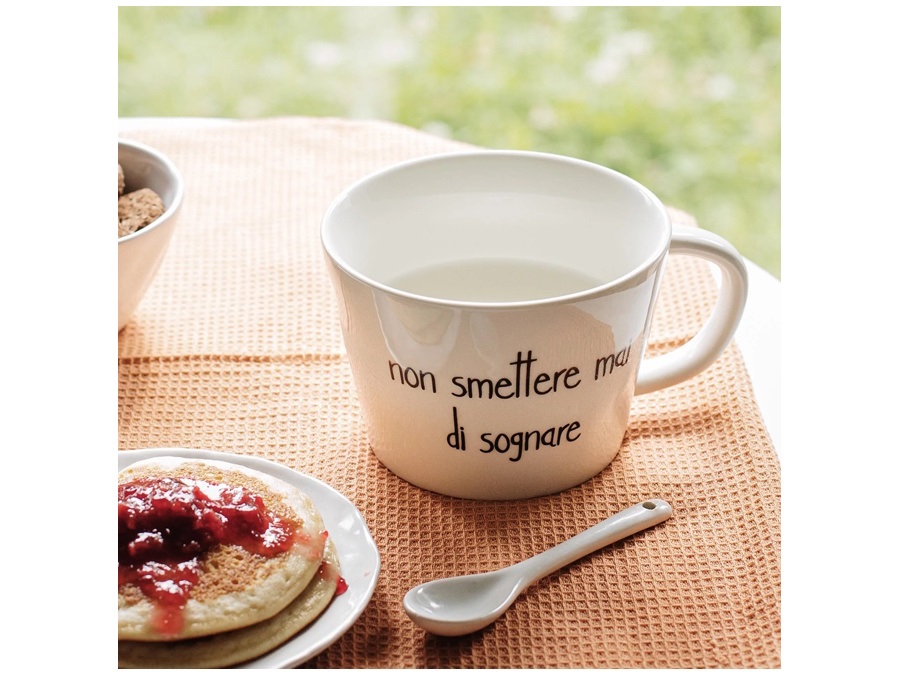 SIMPLE DAY LIVING & LIFESTYLE Set 2 tazze in gres non smettere mai di sognare