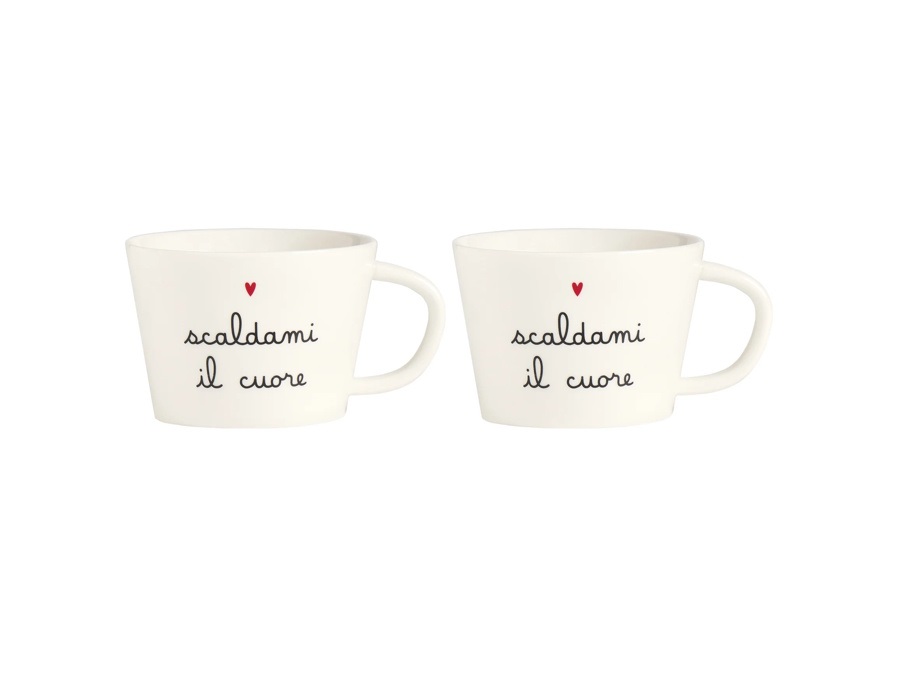 SIMPLE DAY LIVING & LIFESTYLE Set 2 tazze in gres scaldami il cuore