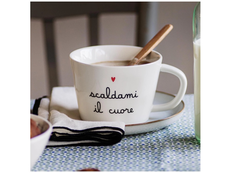 SIMPLE DAY LIVING & LIFESTYLE Set 2 tazze in gres scaldami il cuore