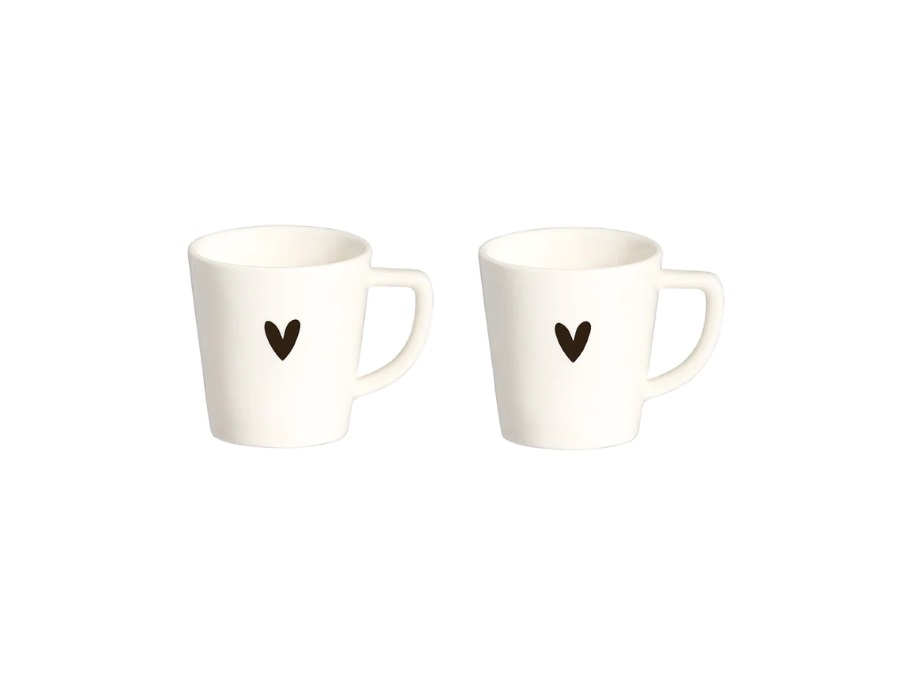 SIMPLE DAY LIVING & LIFESTYLE Set 2 tazzine espresso Cuore piccolo