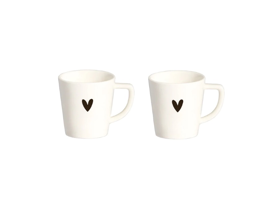 SIMPLE DAY LIVING & LIFESTYLE Set 2 tazzine espresso Cuore piccolo