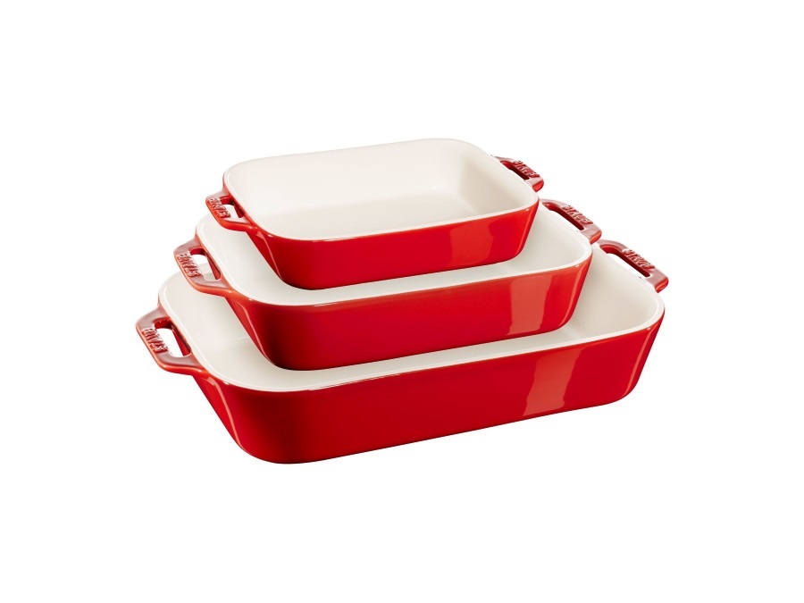 STAUB Set 3 pirofile rettangolari, ciliegia