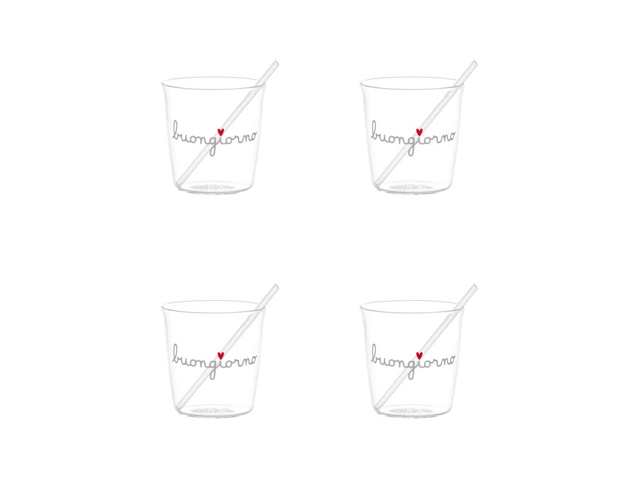SIMPLE DAY LIVING & LIFESTYLE Set 4 bicchierini caffè Buongiorno