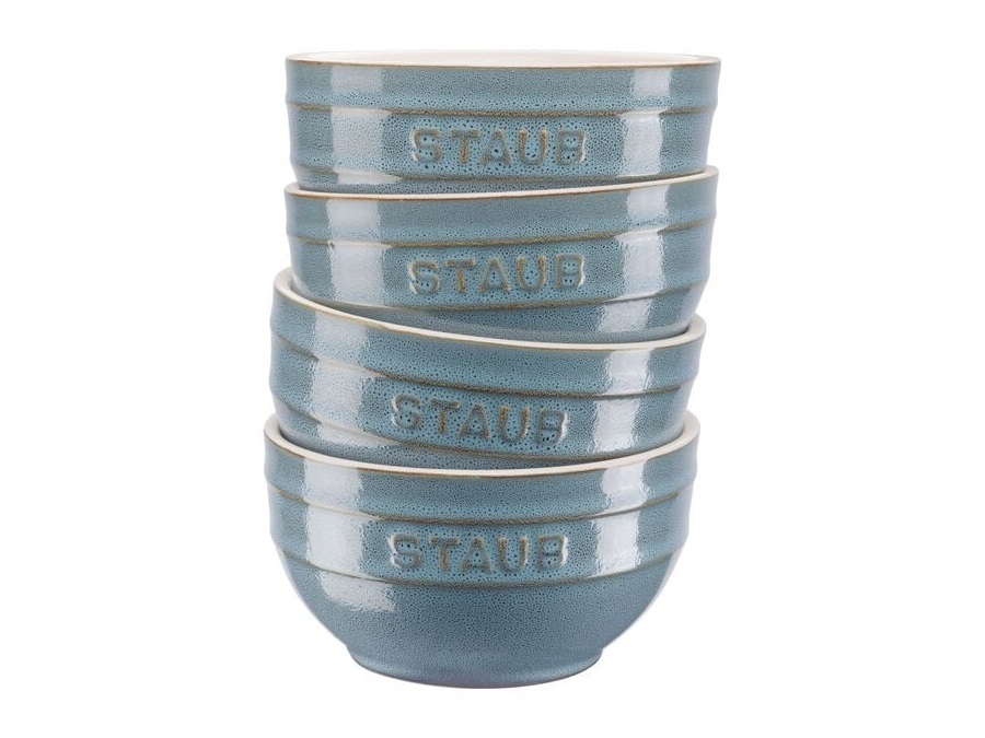 STAUB Set 4 ciotole Ø12 cm, turchese antico
