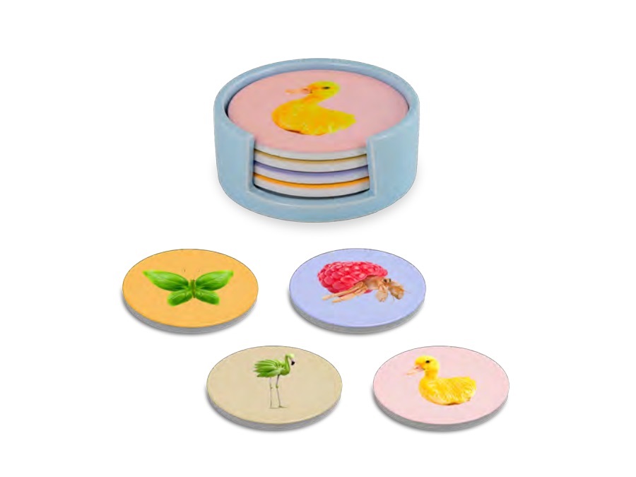 WD LIFESTYLE Set 4 sottobicchieri in ceramica