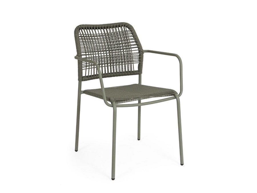 BIZZOTTO Set 8 sedie Jable con braccioli impilabili verde