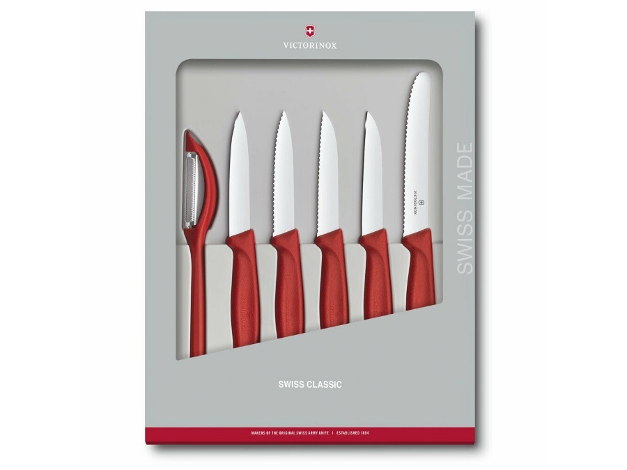 VICTORINOX Set accessori cucina swiss classic con manico rosso