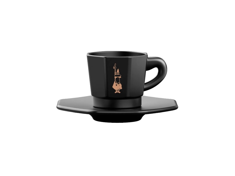 BIALETTI INDUSTRIE Set da 4 tazzine ottagonali nero