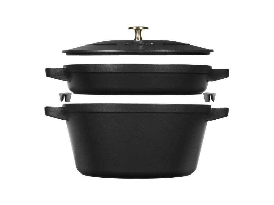 STAUB SET DI 2 PENTOLE IMPILABILI, NERO