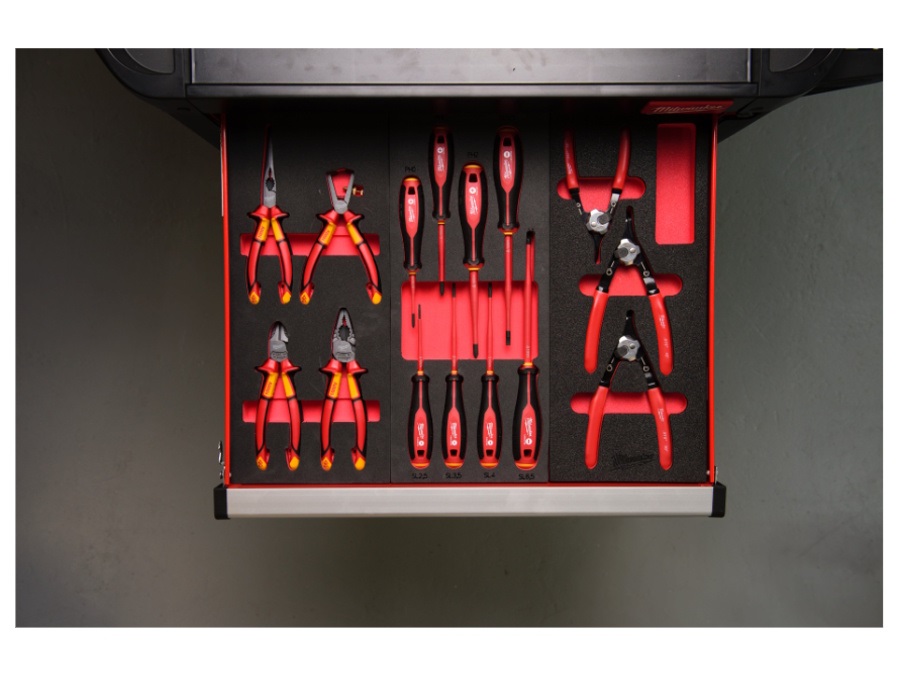 MILWAUKEE Set di pinze per anelli elastici in modulo morbido - 3 pezzi