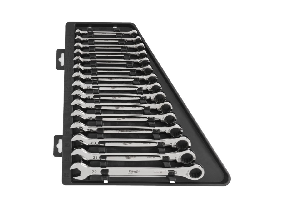 MILWAUKEE Set metrico chiavi combinate a cricchetto MaxBite - 15 pezzi