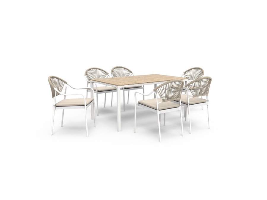 VERDELOOK Set tavolo + 6 sedie rodi