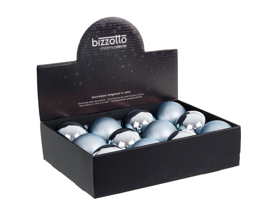 BIZZOTTO Sfera in vetro celeste, Ø 8 cm, colori assortiti