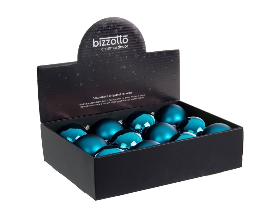 BIZZOTTO Sfera in vetro ottanio, Ø 8 cm, colori assortiti