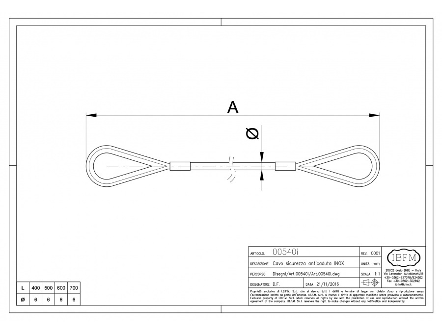 IBFM Sicurezza Anticaduta, 540/L