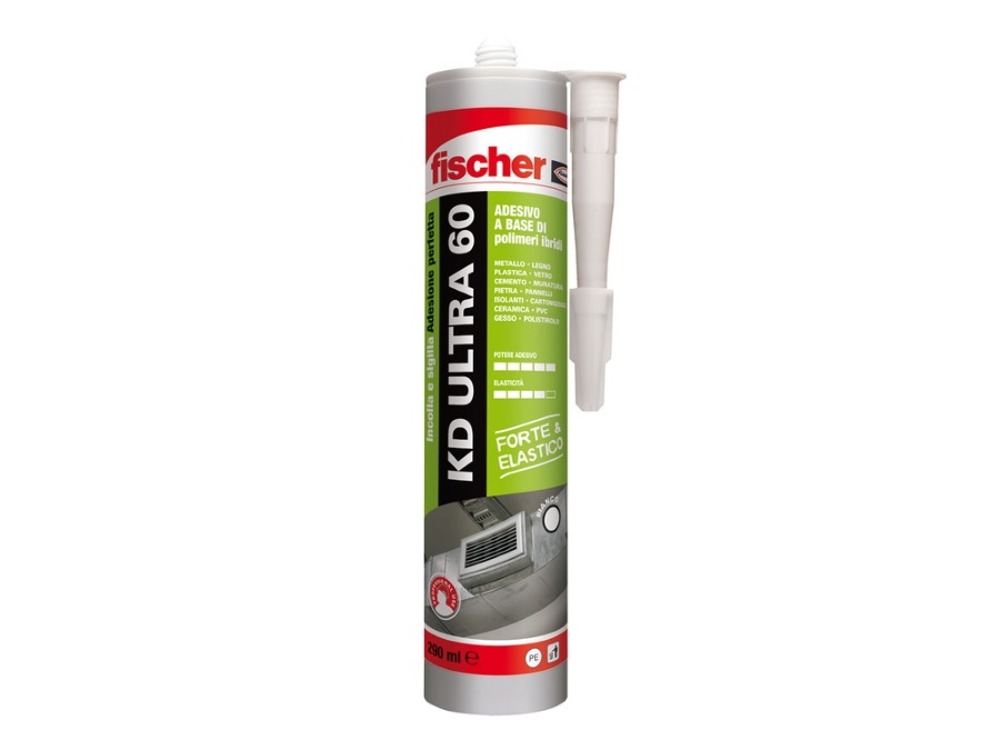 FISCHER Sigillante extra forte a base di polimeri ibridi. Adatto a giunzioni resistenti nel tempo, anche soggette a movimento, KD ULTRA 60 BI