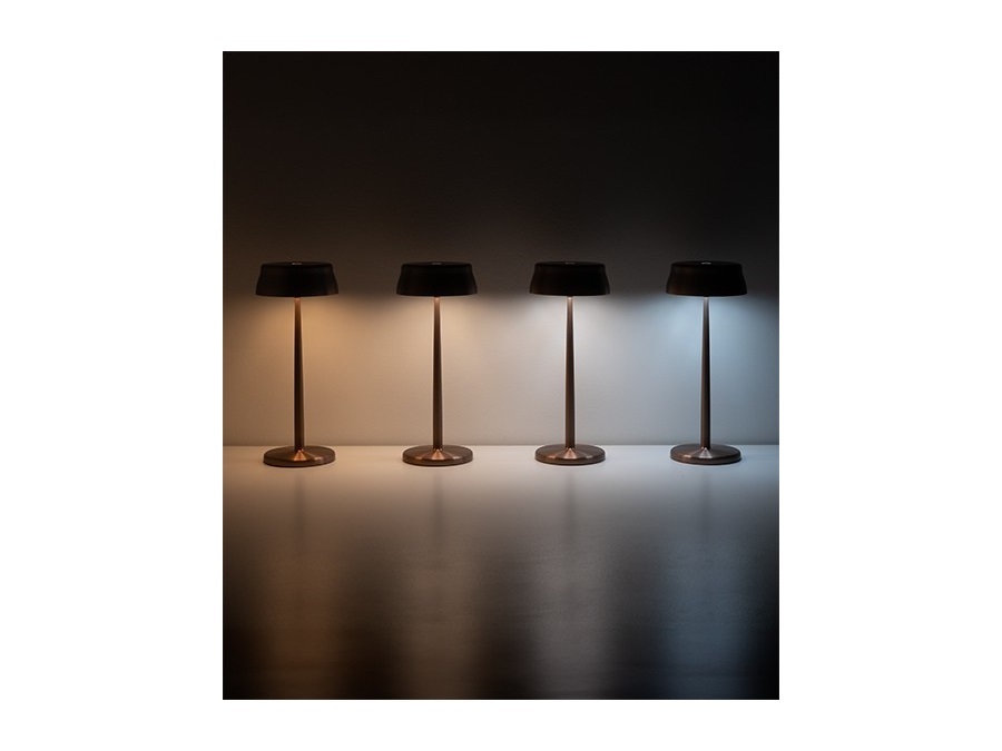 ZAFFERANO S.R.L. Sister light, lampada ricaricabile da tavolo wi-fi - nero perlato