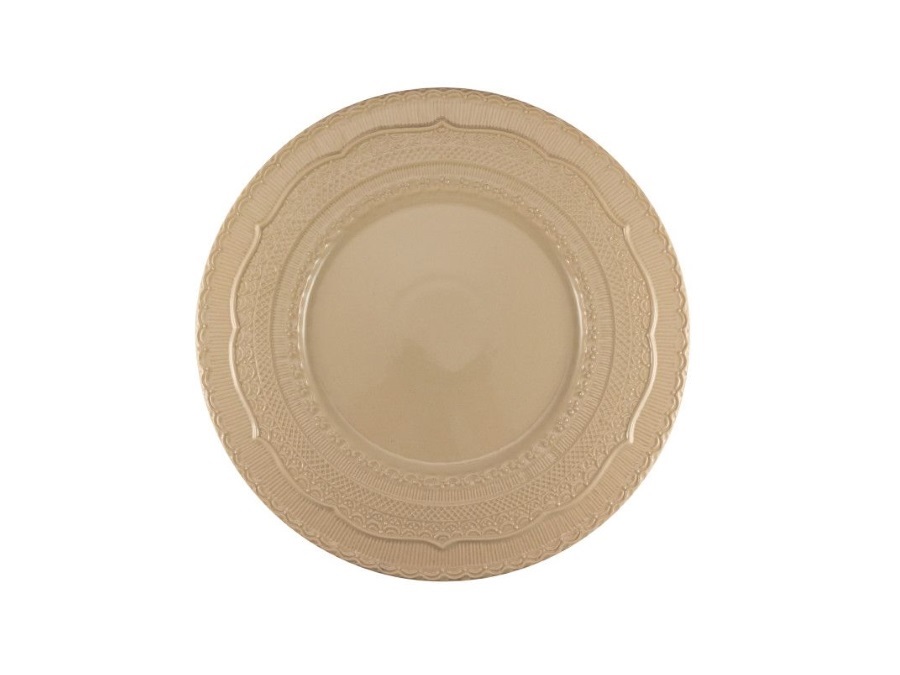 LE COQ SKALISTOS beige, Piatto segnaposto con decoro in rilievo Ø cm 33 h cm 3