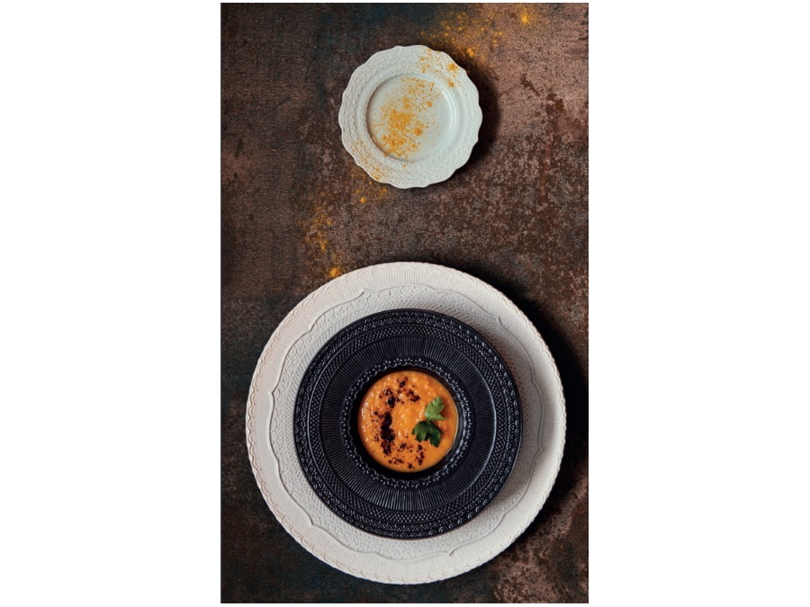 LE COQ SKALISTOS Pasta bowl beige con decoro in rilievo Ø cm 23 h cm 4