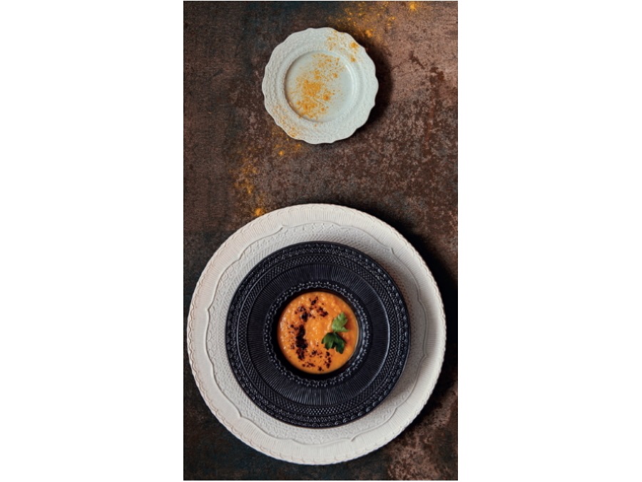 LE COQ SKALISTOS Pasta bowl denim con decoro in rilievo Ø cm 23 h cm 4